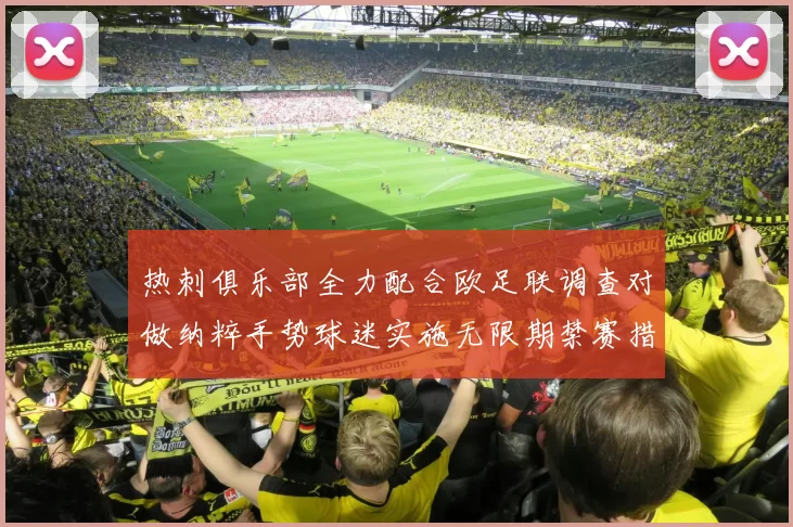 热刺俱乐部全力配合欧足联调查对做纳粹手势球迷实施无限期禁赛措施